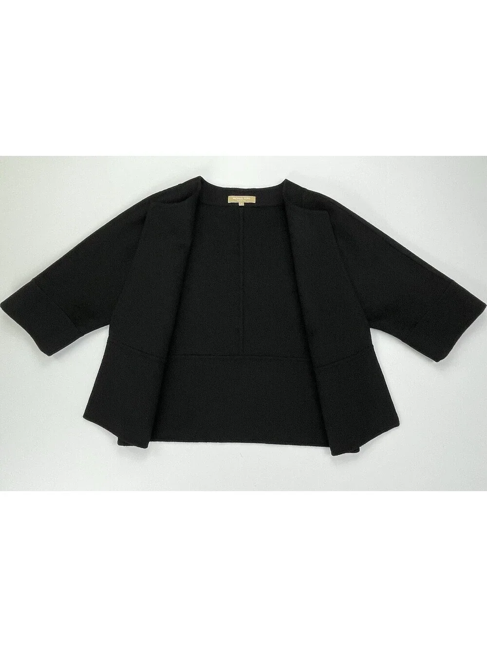 Michael Kors Virgin Wool Angora Blend Open Front Blazer Jacket Black Size 10